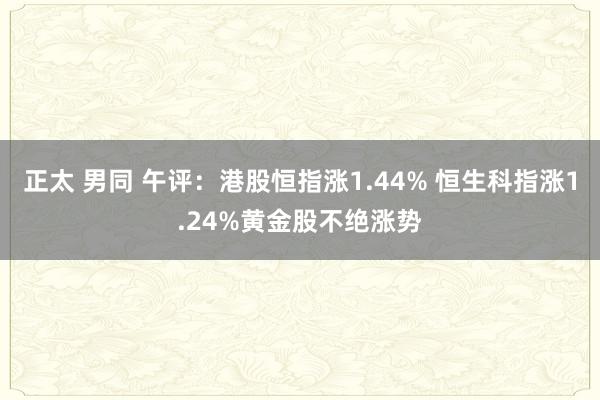 正太 男同 午评：港股恒指涨1.44% 恒生科指涨1.24%黄金股不绝涨势