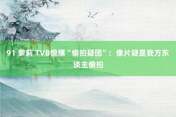 91 萝莉 TVB惊爆“偷拍疑团”：像片疑是我方东谈主偷拍