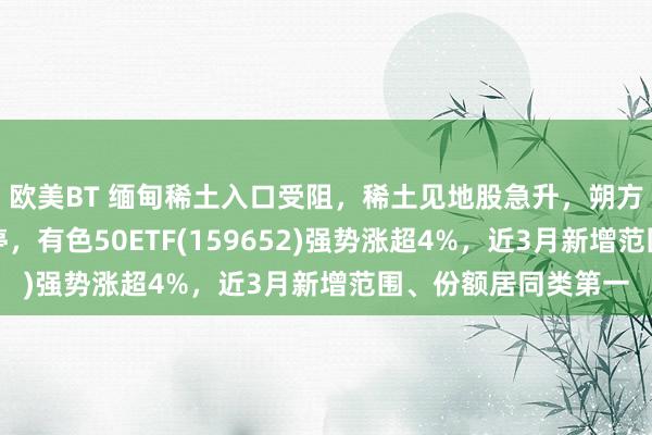 欧美BT 缅甸稀土入口受阻，稀土见地股急升，朔方稀土、中国稀土涨停，有色50ETF(159652)强势涨超4%，近3月新增范围、份额居同类第一