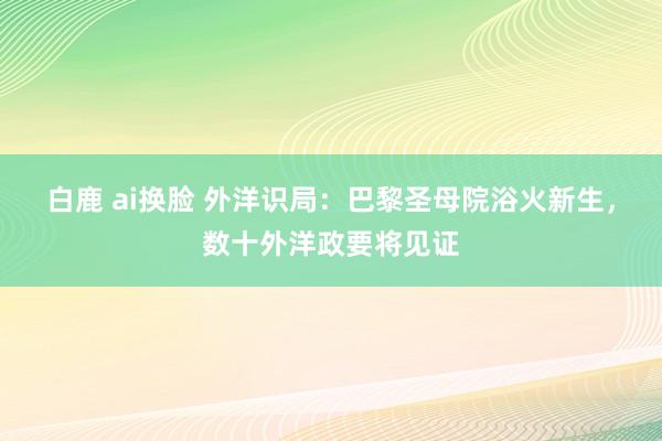 白鹿 ai换脸 外洋识局：巴黎圣母院浴火新生，数十外洋政要将见证