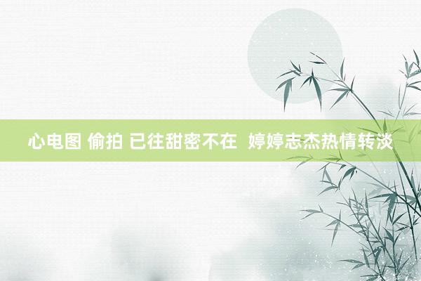 心电图 偷拍 已往甜密不在  婷婷志杰热情转淡