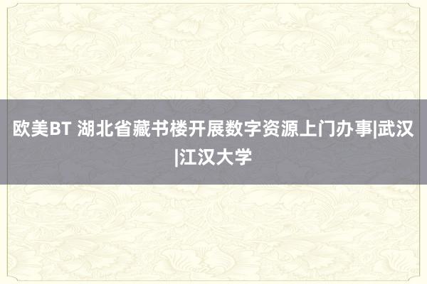 欧美BT 湖北省藏书楼开展数字资源上门办事|武汉|江汉大学