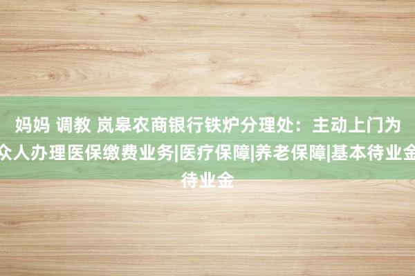 妈妈 调教 岚皋农商银行铁炉分理处：主动上门为众人办理医保缴费业务|医疗保障|养老保障|基本待业金